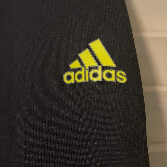 ⚡️5/$15⚡️Adidas / Climalite Black & Neon Yellow Tights | S - Picture 4 of 10